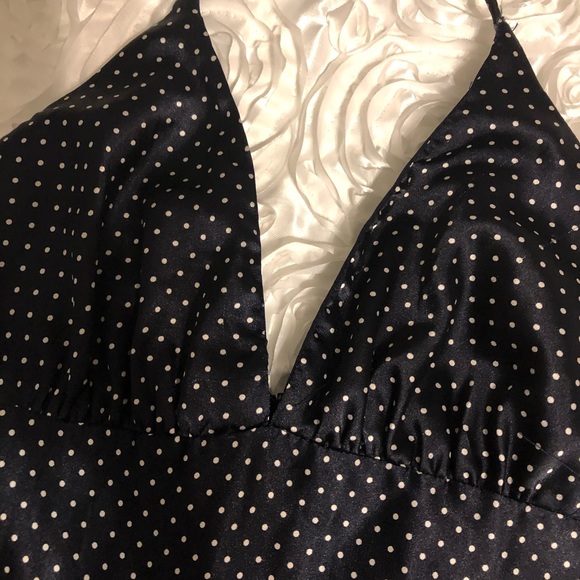 Vintage Polka Dot Halter Dress Retro 90s - Picture 5 of 7
